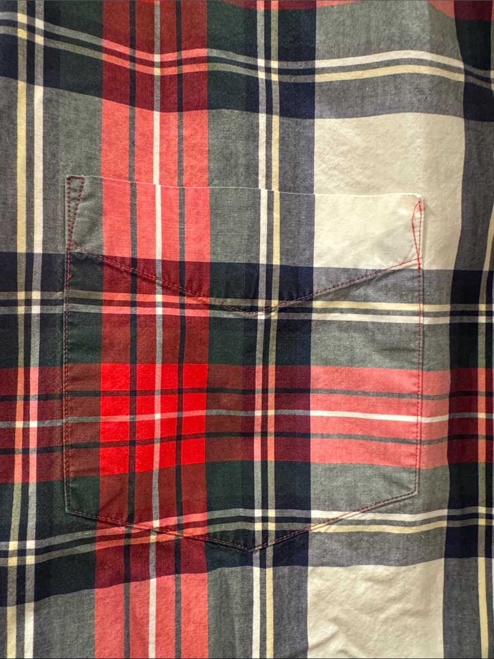 Vintage Nautica Red Navy White Tartan Plaid Button-Down Shirt Size Large - Picture 5 of 11